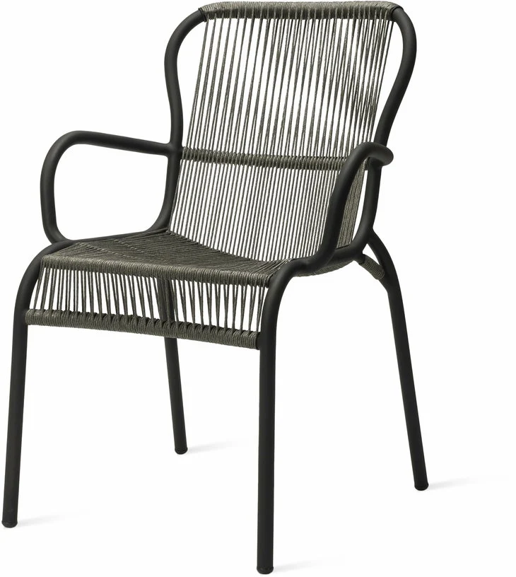 Fauteuil en corde gris foncé 59 x 57 cm Loop - Vincent Sheppard