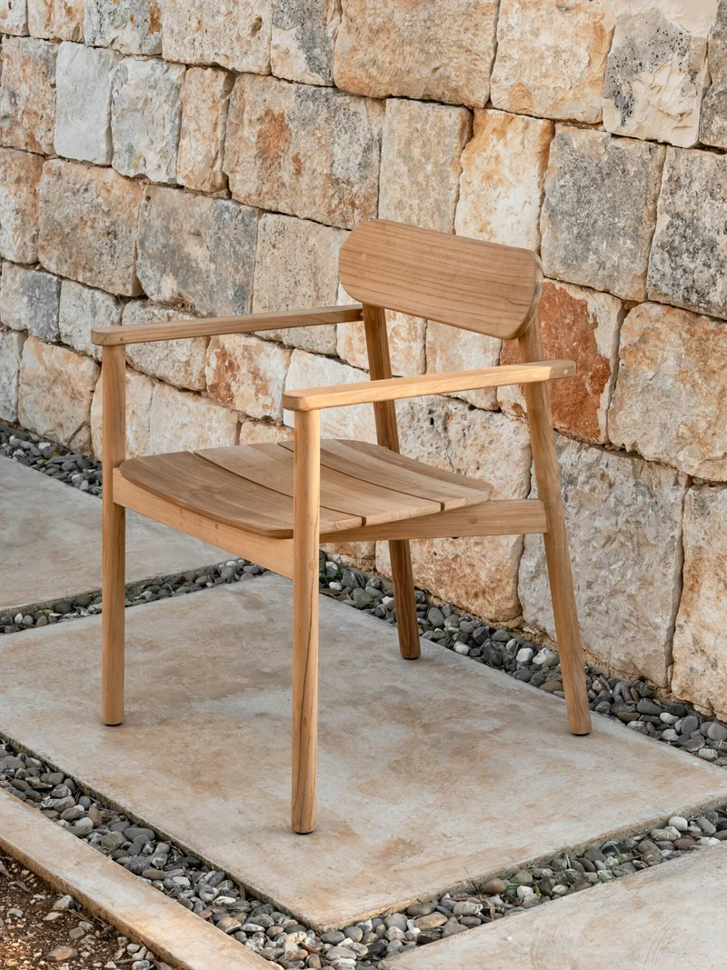 Chaise avec accoudoirs en teck 59 x 80 cm Freya - Vincent Sheppard