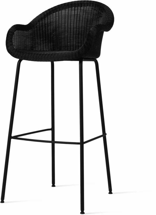 Chaise de bar en acier et osier noir 55 x 107 cm Edgard - Vincent Sheppard