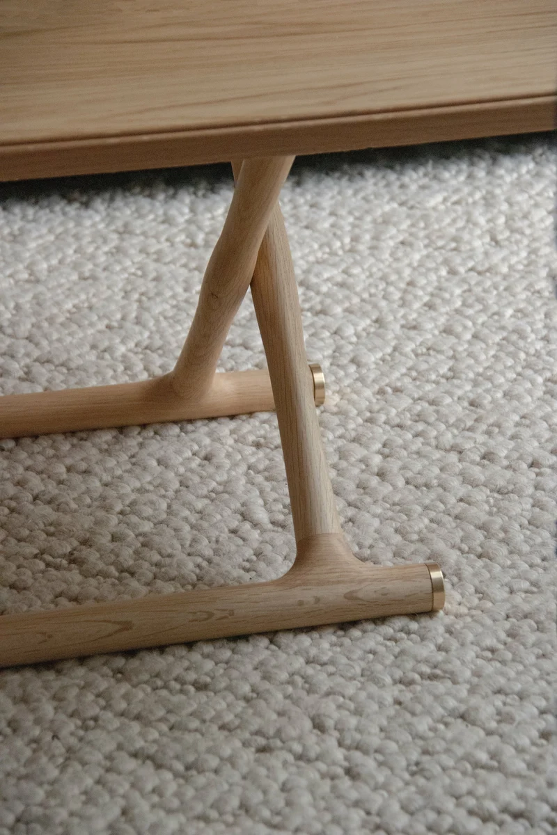 Table basse pliable en chêne naturel 130 x 46 cm Jäger - Audo
