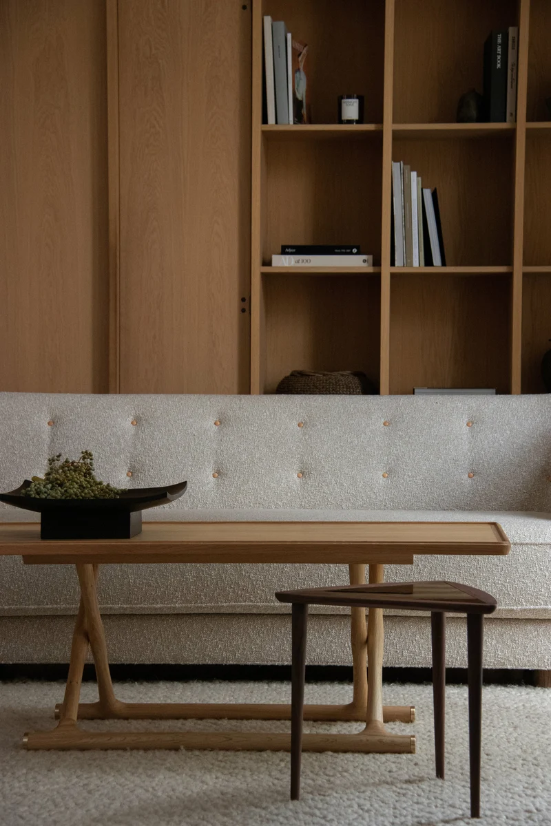 Table basse pliable en chêne naturel 130 x 46 cm Jäger - Audo