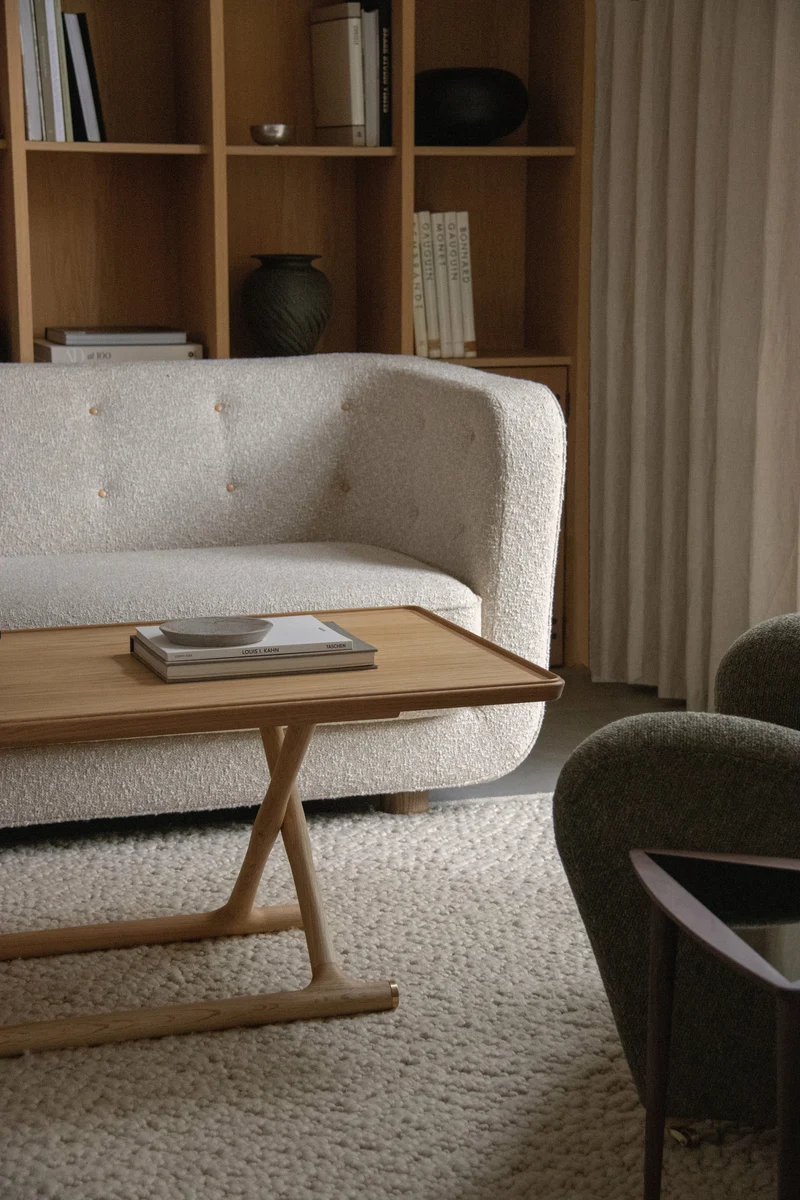 Table basse pliable en chêne naturel 130 x 46 cm Jäger - Audo