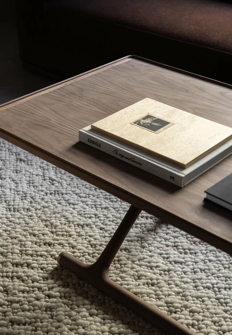 Table basse pliable en noyer naturel 130 x 46 cm Jäger - Audo