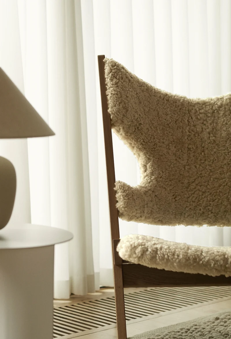 Fauteuil en mouton naturel 71 x 67 cm Knitting - Audo