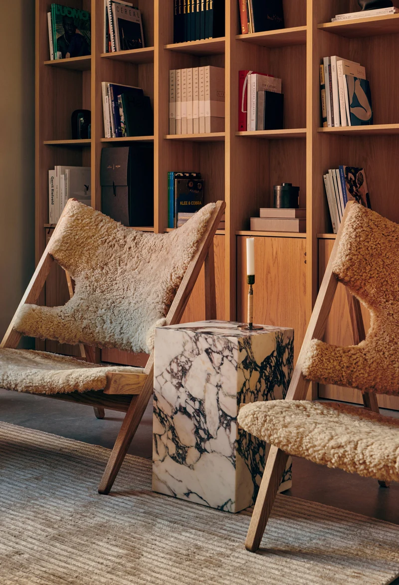 Fauteuil en mouton naturel 71 x 67 cm Knitting - Audo