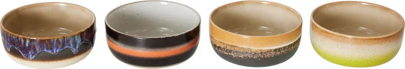 4 bols à dessert en grès humus 12,5 x 12,5 x 6 cm Vaisselle 70's - HKliving