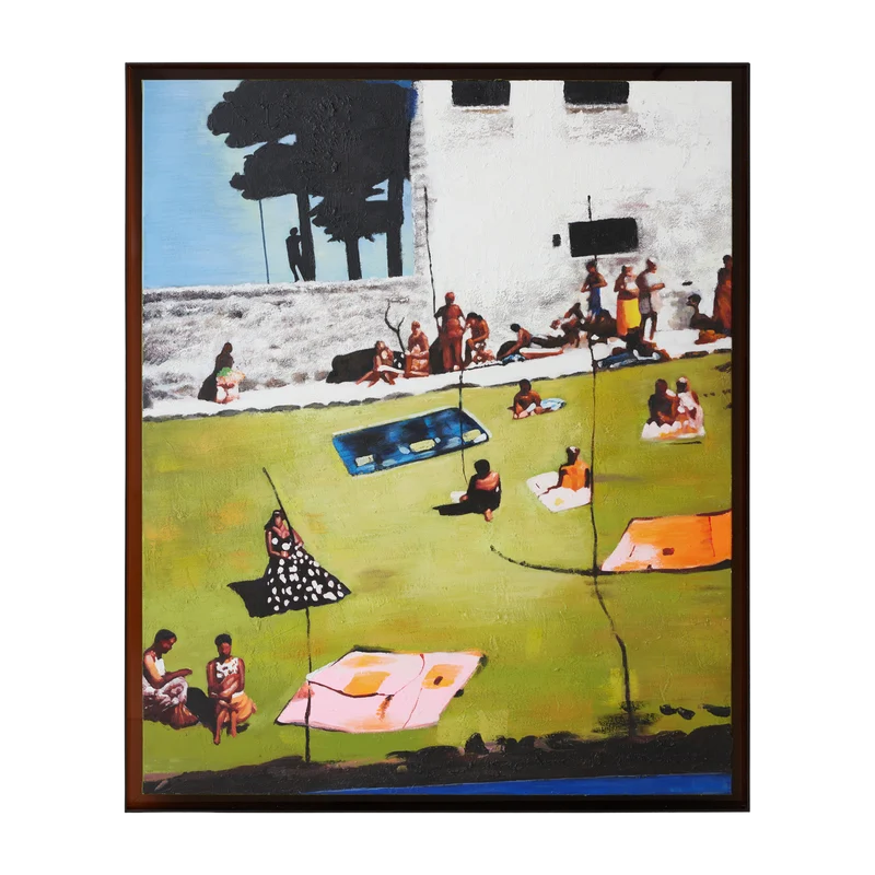 Œuvre d'art encadrée acrylique peinte à la main 127 x 152 cm Endless Summer - HKliving