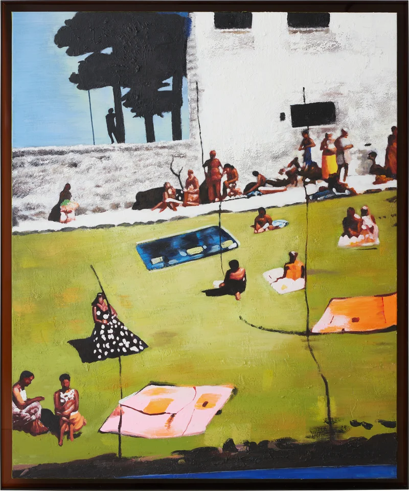 Œuvre d'art encadrée acrylique peinte à la main 127 x 152 cm Endless Summer - HKliving