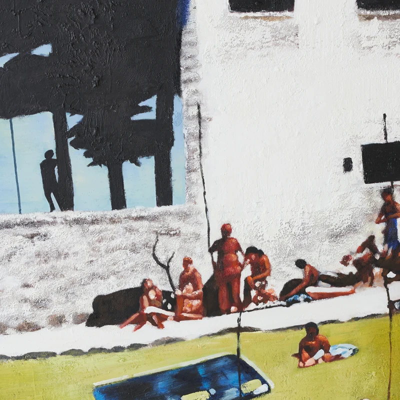 Œuvre d'art encadrée acrylique peinte à la main 127 x 152 cm Endless Summer - HKliving