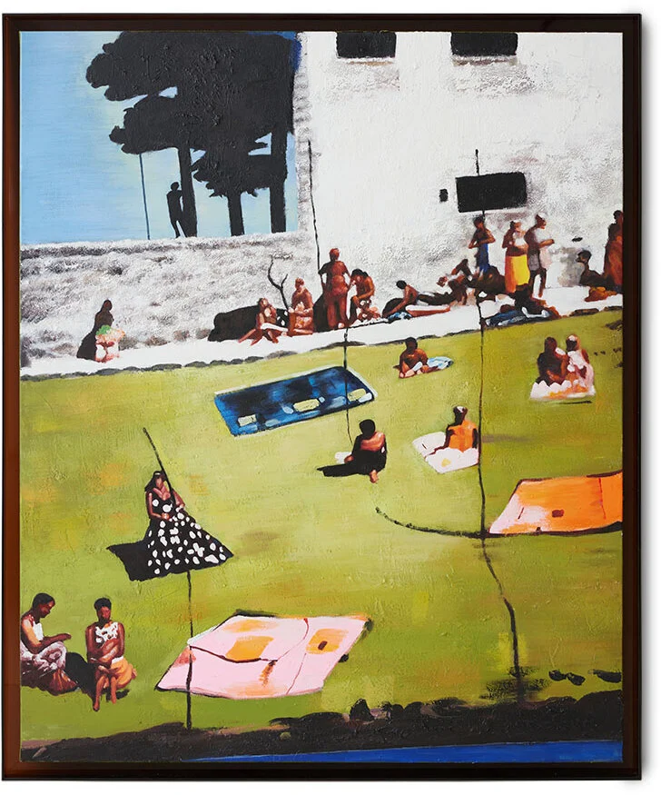 Œuvre d'art encadrée acrylique peinte à la main 127 x 152 cm Endless Summer - HKliving