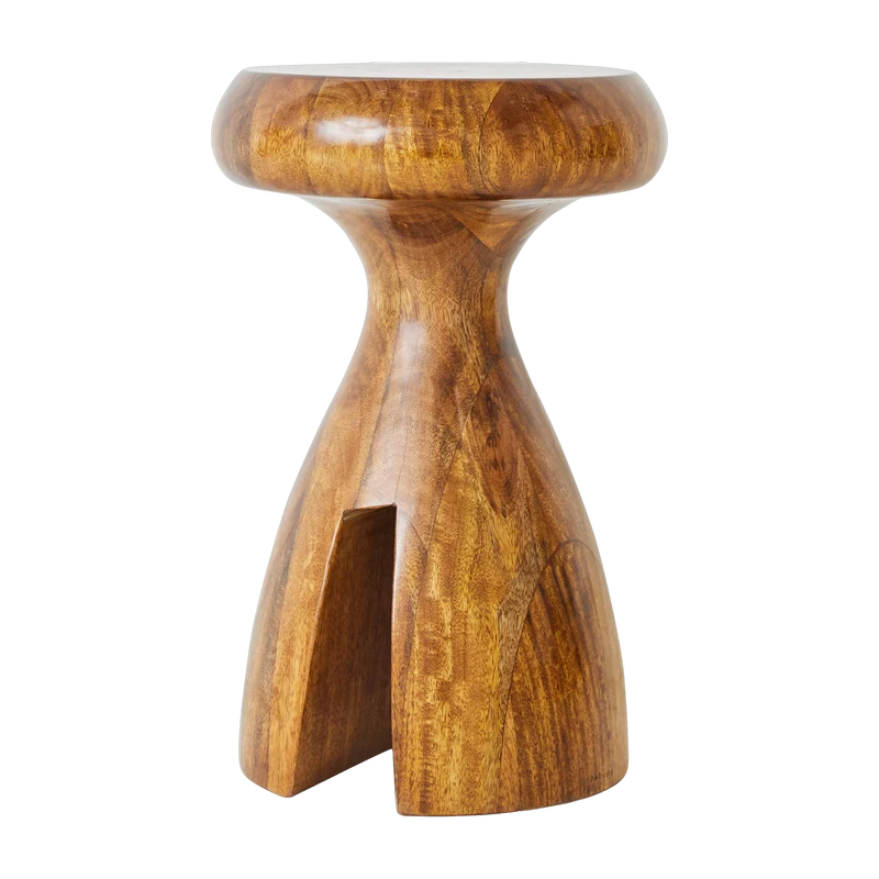 Tabouret en bois de châtaignier 34 x 52 cm- HKliving